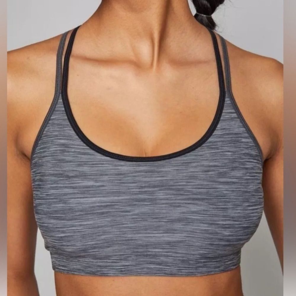 Fourlaps Vitality Sports Bra Activewear Workout‎ Bra Charcoal Space Dye Size XS